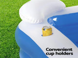 Bestway Kids Inflatable Pool Above Ground Pools Seat Cushions Cup Holder 213x206cm BW-POOL-KID-54153