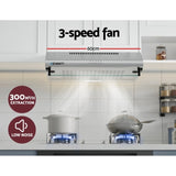 Devanti 600mm Range Hood 60cm Rangehood Kitchen Canopy LED Light Stainless Steel RH-D-GF49-60-SR