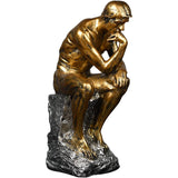 Resin Thinker Statue Thinker Figurine Thinking Man Sculptures for Home Office Desktop Crafts Gifts V1192-AZ-W-15255