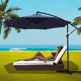 Instahut Outdoor Umbrella 3M Cantilever Beach LED Umbrellas Garden Shade Patio UMB-BAN-8RIB-LED-NA