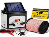 Giantz Fence Energiser 8KM Solar Powered Electric 400M Poly Tape Insulator SFC-FIK-TAPE-8KM-N