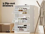 Artiss Shoe Cabinet Storage Drawer 45 Pairs White FURNI-N-SHOE-3D-WH