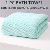 Modern Pineapple Grid Design Ultra-Soft Coral Fleece Bath Towel90x170cm Extra Thick Strong V1232-BLGYJ008
