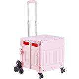 Foldable Utility Cart, 65L Collapsible Portable Crate Rolling Cart with Stair Climbing Wheels & 360&deg V952-BXSPLCFS176L2ECQCV0