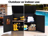 Gardeon Outdoor Storage Box 1170L Container Lockable Cabinet Tool Organizer Shed Black OSB-1170L-ABK