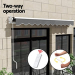 Instahut Retractable Folding Arm Awning Motorised Sunshade 4Mx3M Grey AWN-B-ARM-REMOTE-40X30-GREY