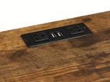 Console Table with 3 Drawers, Industrial Entryway Table with 3 Tier Storage Shelves V1127-C-CNT4-BR