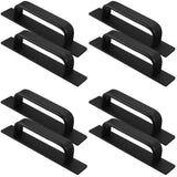 Black Adhesive Cabinet Handles for Home Use Ergonomic Design 8Pcs V1369-AZ3-W-18066