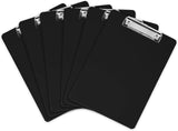 Black Plastic Clipboards Multipack - 12.5x9 Inch Clipboard Holds 100 Sheets, Low Profile V1258-DP02-WO-798