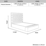Queen Storage Bed Frame Fabric Upholstery Tufted Headboard V43-BED-HELNA-Q
