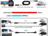 Type A VR Headset Cable for VR Quest 2 5m 90 Degree Right Angle USB 3.2 Gen1 Type-C Cable Support V1263-JX-3090