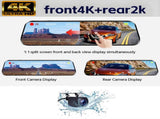 10 4K Mirror Dash Cam, 2K Rear Camera, WiFi GPS ADAS BSD, Stream Media, 64GB Included V462-TA-123-01