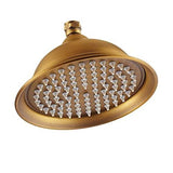 8 Inch Round Alloy Rain Shower Head High Pressure Rainfall Showerhead for Bathroom, Universal Fit, V1107-113-24718-GLD-8IN