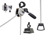 Manual Lever Chain Hoist, 1/4T 250KG Capacity Heavy Duty Come Along, 1.5M Lift G80 Alloy Steel Chain V952-MNKSBHLHL14T5QFC1001V0