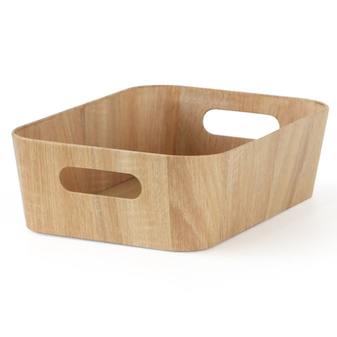 bulk 6 Woodgrain Look Storage Rectangle 37cm V637-PLA37353