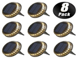 8pcs Ground Lights LED Warm Light Outdoor Disk Lights IP68 Waterproof Underground Lights V1294-YM0901-H39905-8