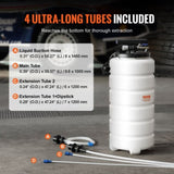Fluid Extractor, 15 Liters Capacity, Pneumatic/Manual Oil Changer Vacuum Fluid Extractor with V952-SDCYQ15LQD20CAED3V0