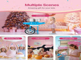 Electric Cotton Candy Machine with Cart, 1000W Commercial Candy Floss Maker with 52cm Stainless V952-HCDRMHTJLSWGM2LX4V3