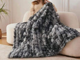 Bubble Tie Dye Throw Blanket Soft Cozy Microfiber Lightweight Warm -Dark Grey XL V1263-JX-7382-4