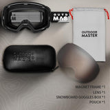 OutdoorMaster Ski Goggles PRO - Frameless, Interchangeable Lens 100% UV400 Protection Snow Goggles V1168-QT-8570-VOF3