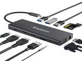 Simplecom CHN612 USB-C 12-in-1 Multiport Docking Station Dual HDMI VGA Triple Display Gigabit LAN V28-CHN612