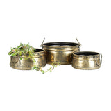 Set 3 Nested Vintage Pots Handles 38x17cm V637-97002POT