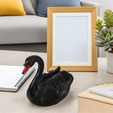 Realistic Floating Swan Sculpture Black Plastic Outdoor Garden Pond Decoration Statue V1369-AZ3-W-18706