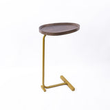 Modern Oval Side Table Gold Base Sofa End Table V63-955151