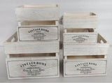 Set 4 Vintage Home Wood Crate White Wash 40cm V637-WDB35970