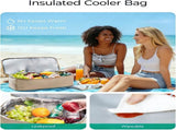 Beach Bag for Women, Mesh Tote Bags with Zipper, Sandproof Vacation Essentials with Cooler for Swim V1258-DP02-F-6