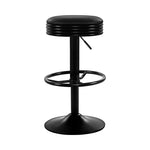 Artiss 2x Bar Stools Leather Padded Gas Lift Black BA-TW-T7009-CB-BKX2