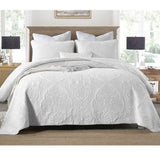 Cotton Rich Lightly Quilted Coverlet Set Royale White King V442-STT-COVERLET-ROYALE-WHITE-KI