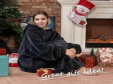 Ultra-Soft Fleece Wearable Blanket Hoodie, Unisex Hooded Large-Pocket Lazy Warm Home Wear V1232-JHSP001