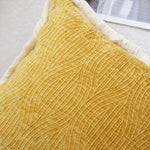 SOGA 50cm Throw Pillow Turmeric Yellow Aesthetic Chenille Texture for Home Decor FRENCHCUSHION313