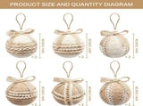 12 Pcs Christmas Ball Ornaments Shatterproof Linen Hanging Baubles for Christmas Tree Rustic V1237-ZY00B0F4CB3ZFD