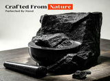 Granite Mortar and Pestle Set, 480ml Heavy Duty Stone Grinder Bowl with 15.5cm Pestle, Dark Grey, V1181-HI021