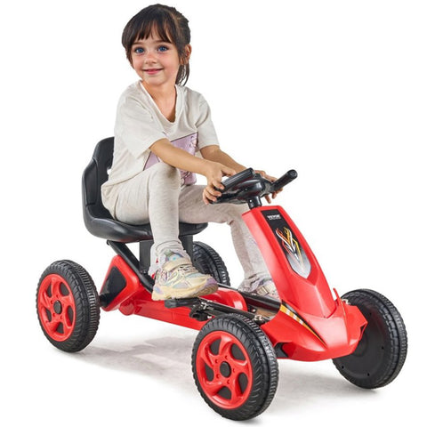 VEVOR Go Kart 4 Wheel Pedal Ride On Toy for Kids Ages 3-8 Adjustable Seat Red V952-ETTBCJTK38S6FXZBJV0