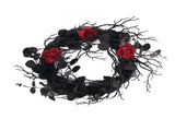 Halloween Wreath Dead Black ABS Artificial Branches Design with Red Flower Door Wreath Garland for V1294-YM0717-3115220080811