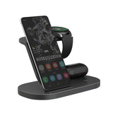 Laser 3 in 1 Wireless Charging Station Black V1031-PW-3IN1SS-071