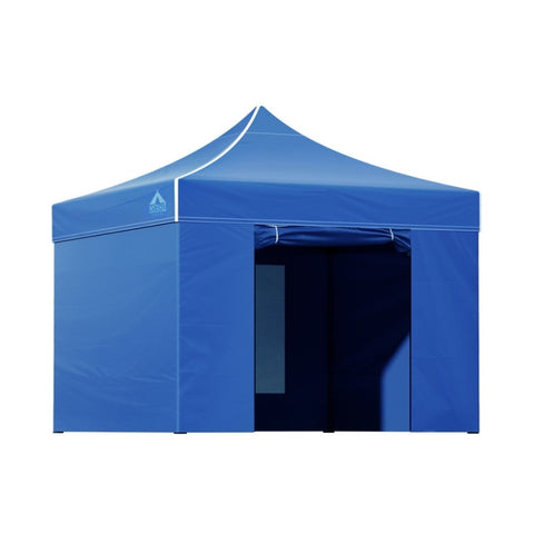 Instahut Gazebo Pop Up Marquee 3x3 Folding Tent Wedding Gazebos 500D Oxford Blue GAZEBO-C-3X3-DX-BLUE