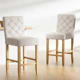 Artiss 4x Bar Stools Linen Upholstered Chairs UPHO-C-BAR-6066-BGAX4