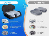 Memory Foam Seat Cushion & Lumbar Support Pillow Set Ergonomic Office Chair & Car Seat Pad for V888-ELOSUNG54379