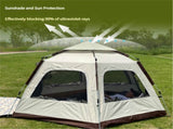 5-8 Person Hexagonal Camping Tent Double-Layer Silver Coated Waterproof Shelter with Awning V888-ELOSUNG11288