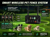 Wireless Dog Fence & Training System with 2.4GHz Remote Control, Adjustable Static Stimulation, V1341-ZY-M3MSDXGE-BLACK