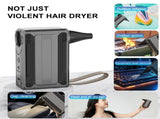 Black Multifunctional Turbo Fan - Portable High-Speed Dust Blower with LED Light & Emergency Power V888-ELOSUNG40249