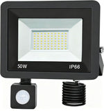 2 Pack LED Floodlight with Motion Sensor, 50W 5000LM 6500K Cool White, IP66 Waterproof V1102-MS-520-014