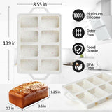 Mini Loaf Pans, Metal Reinforced Frame Silicone Bread Pans 8 Cavities Nonstick for Baking Cornbread, V1259-DP01-A-4497