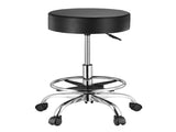 Round Rolling Stool, Leather Rolling Stool with Footrest, 360&deg Swivel Drafting Stool with Thickened V952-YDHSJSYXWKBYJZQ2WV0