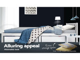 Artiss Bed Frame Queen Size Wooden White SOFIE WBED-D-001Q-WH-AB
