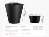 Tall Planter, Set of 2 Tall Round Tapered Planters, 59 cm Large Modern Gardening and Flower Plastic V952-YZXHS24YCBDT499PJV0